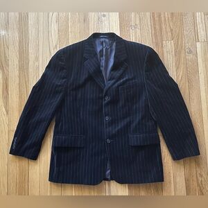 Men's Alfani Black Velvet-Style Pinstripe Blazer - Size 42S
